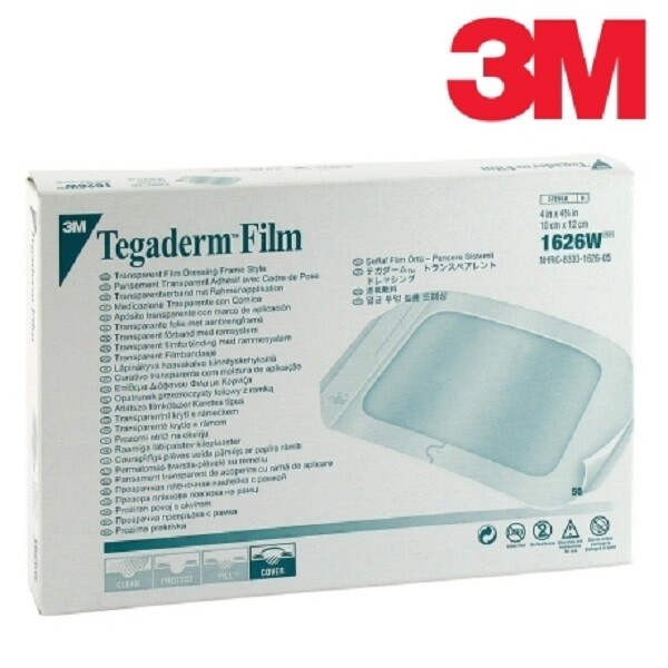 3M 1624W(6X7cm 100EA)/1626M(10X12cm 50EA)Tegaderm Transparent Film