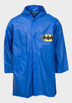 Jungen Kinder wasserdichte Jacke Kapuze Regenmantel Batman brandneu schwarz oder blau