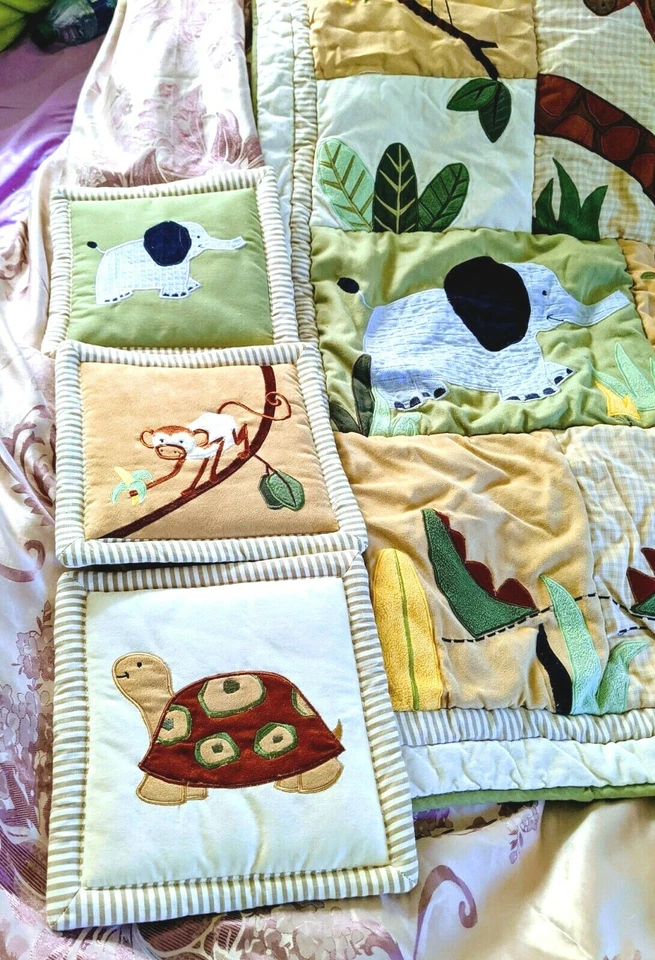 Kidsline 桑给巴尔 5 SOFT 墙被丛林野生动物园动物绿色婴儿儿童房套装 — 第 2/4 张图片