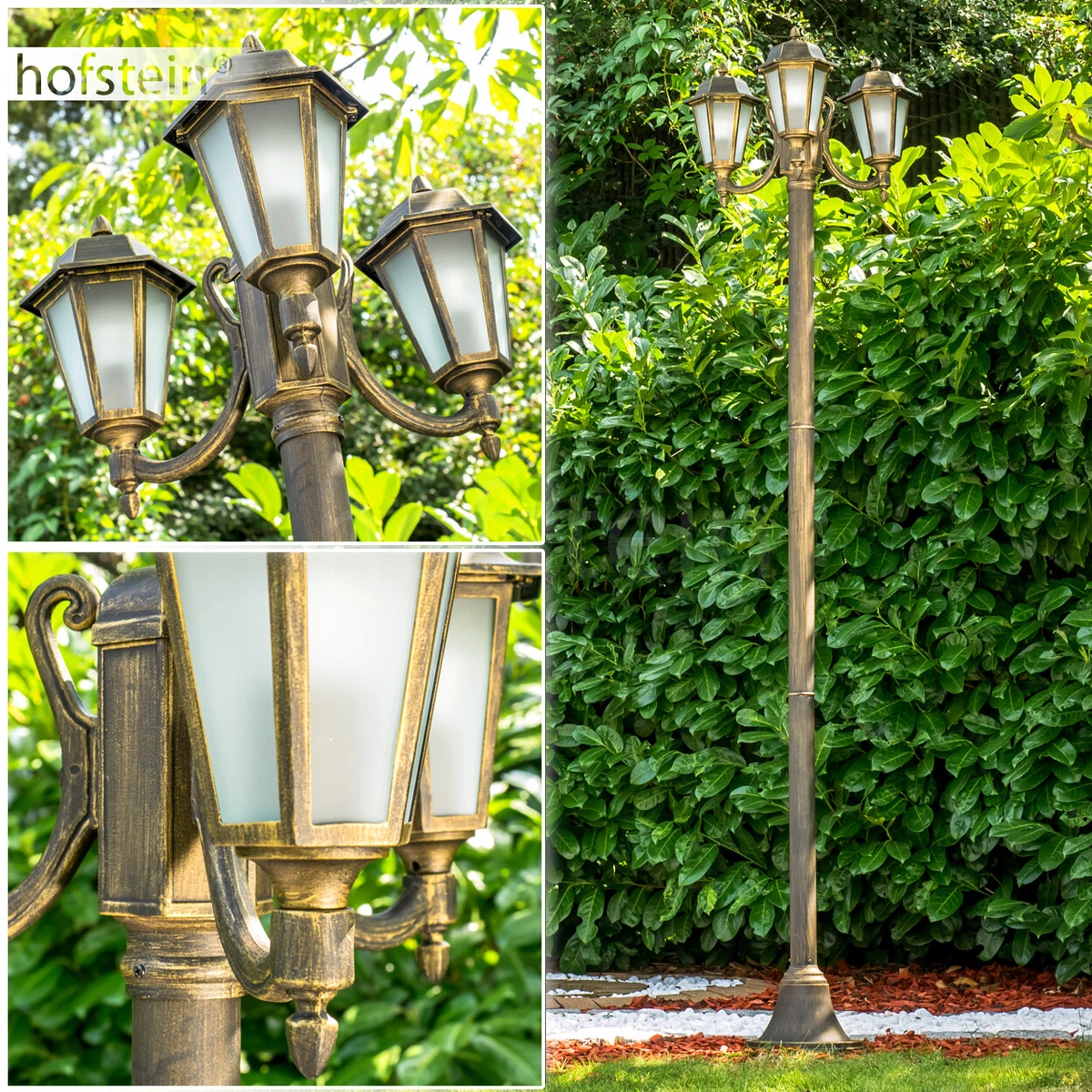 Marrakech - Set di 2 lanterne da giardino, 35 cm e 30 cm, lanterne per esterni Edvin, grandi e moderne come decorazione da giardino