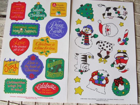 Vintage Current Catalog Stickers -Christmas Stickers- Santa Reindeer ...