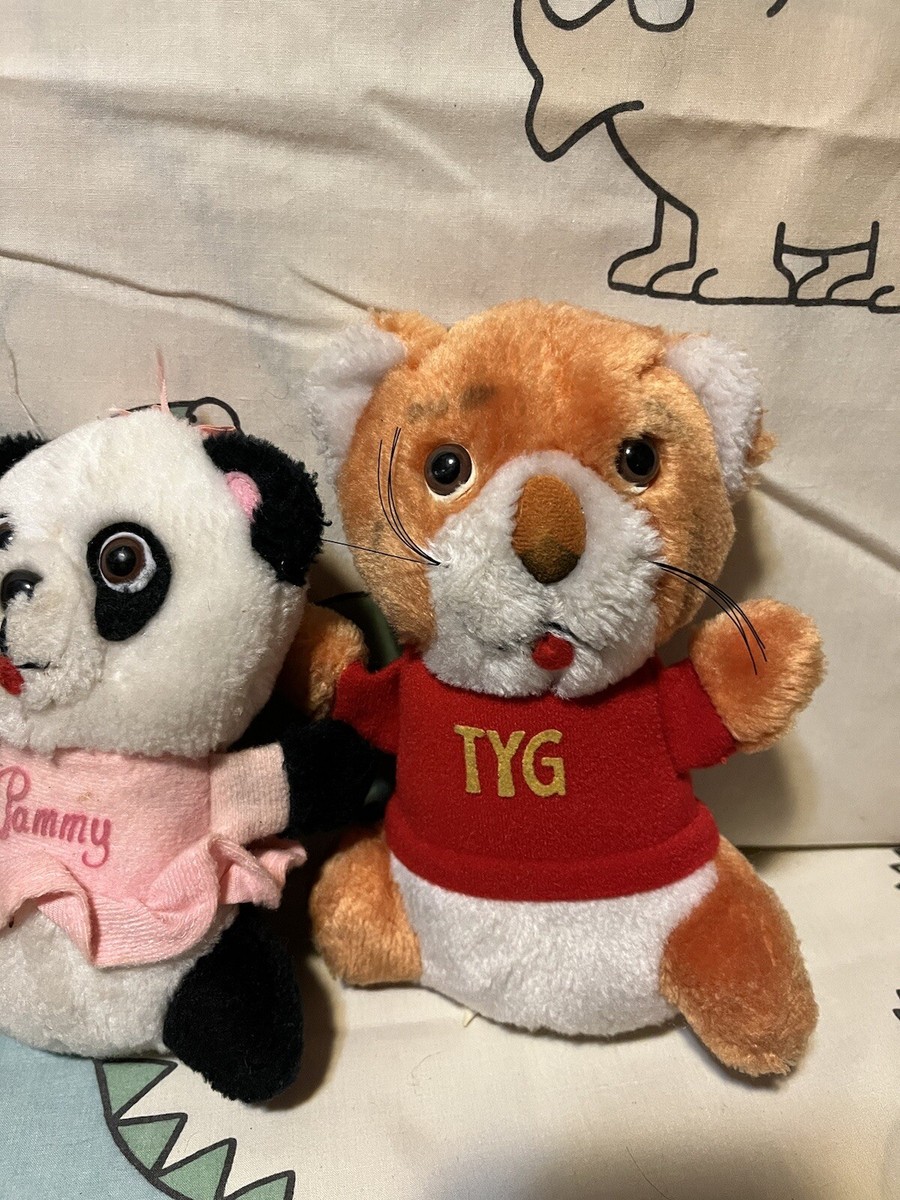 Vntg 1980s Shirt Tales Lot Pammy Tyg Bogey Animals Plush Panda
