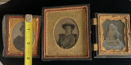 Antiguo tinte de 1800 tipo cobre enmarcado dama niña probablemente raro C21kk - Imagen 22 de 23