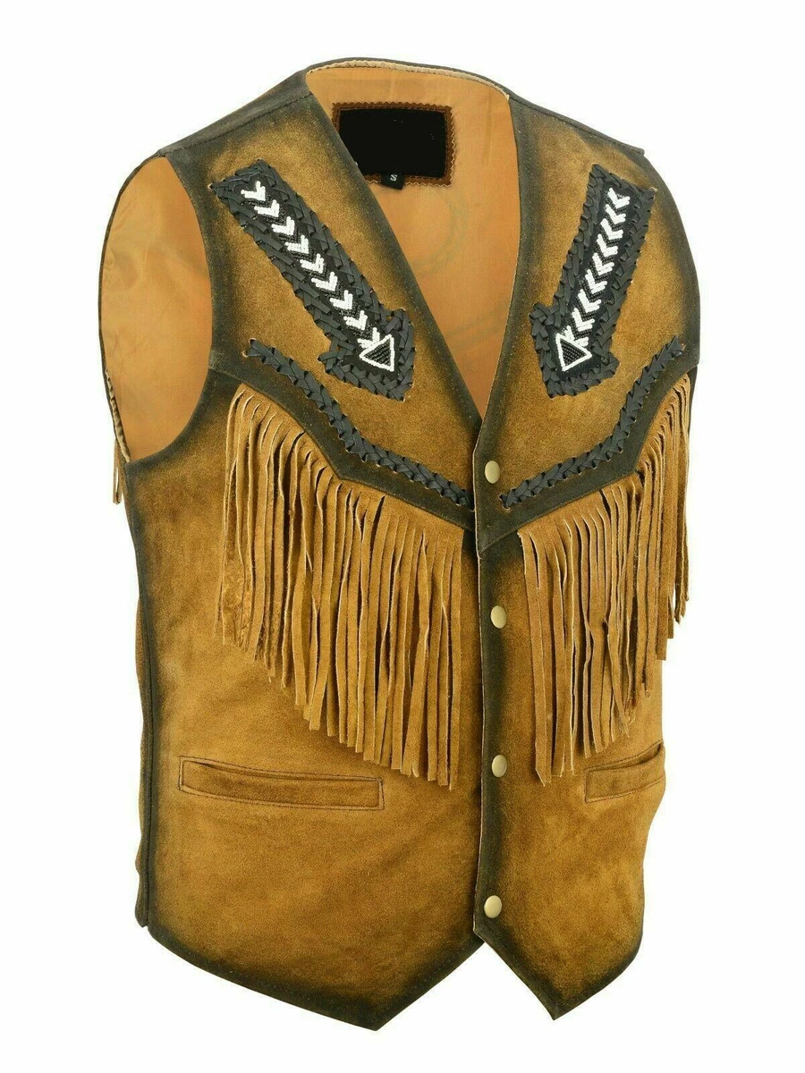 Buckskin leather vest clearance