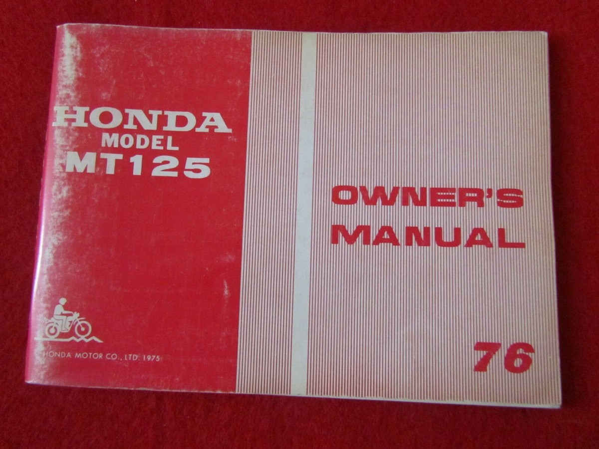 NOS Genuine Honda Dealer Factory Owner's Manual '76 MT125 Elsinore