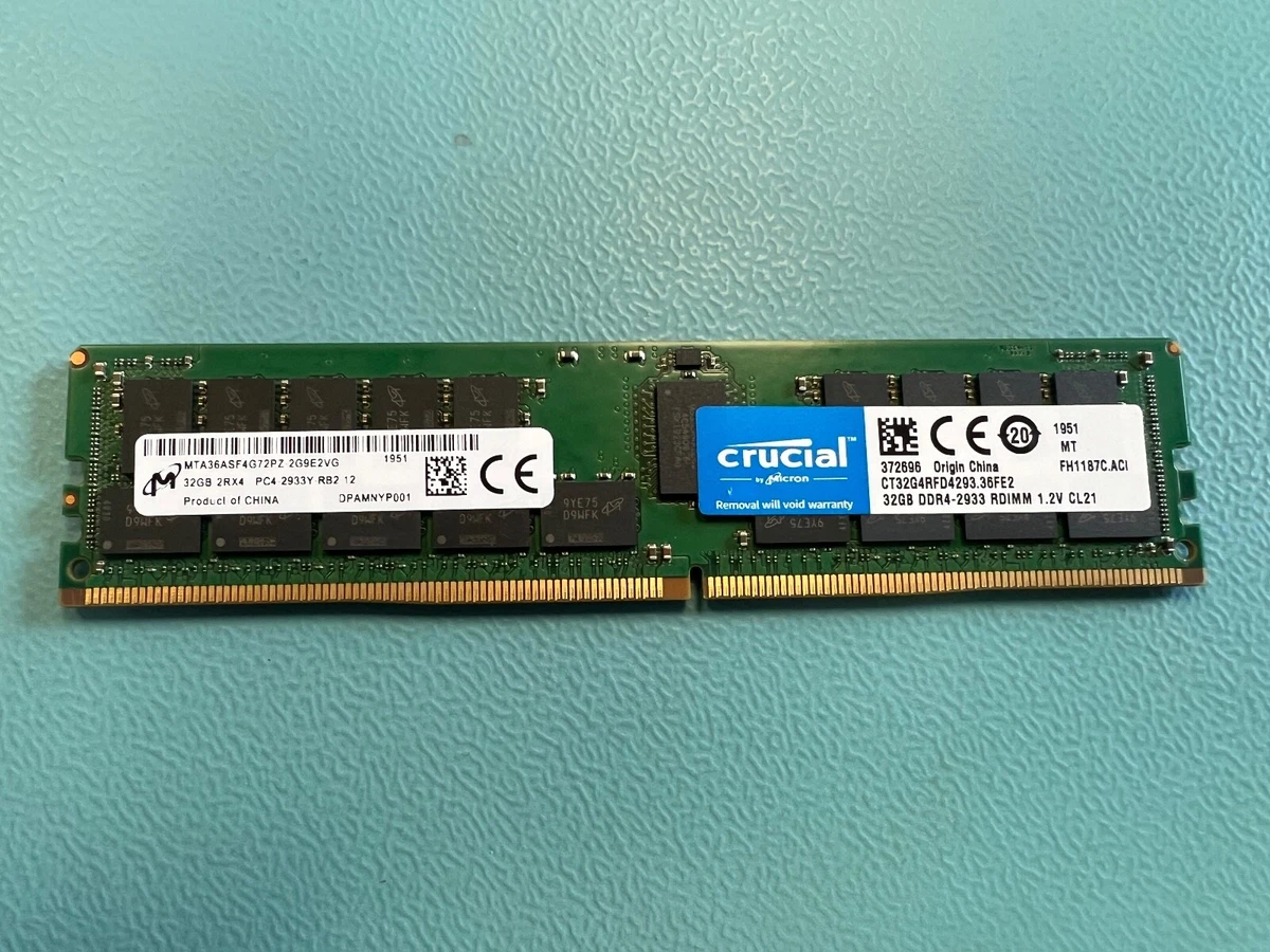 LOT OF 4 CRUCIAL CT32G4RFD4293.36FE2 32GB PC4 2400T DDR4 ECC