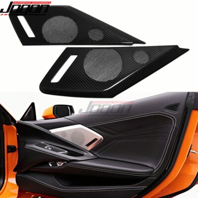 Carbon Door Speaker Cover Loudspeaker For Corvette C8 Stingray Z06 LT6 3LT 20-24