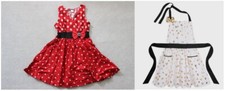 Vestido Disfraz Minnie Mouse Para Mujer Talla Grande Y Dorado y Blanco Delantal Disney