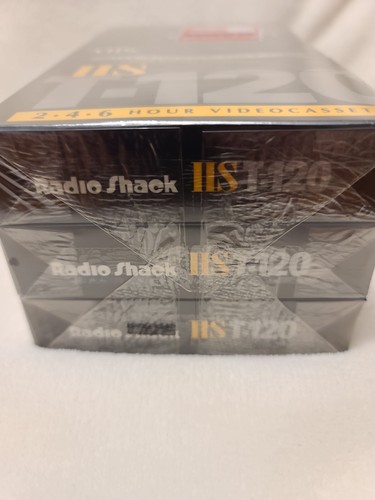 NOS versiegelt HS T-120 High Standard 6 HR VHS leere Kassetten Radio Shack 3er-Packung Neu im Karton - Bild 7 von 8