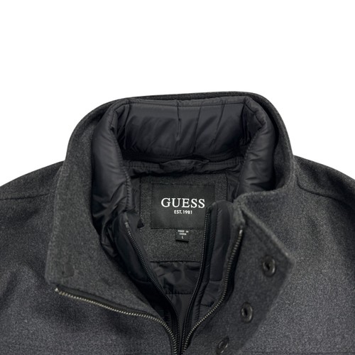 Guess Mens Water-Repellent Wool-Blend Jacket Gray L - Picture 2 of 8