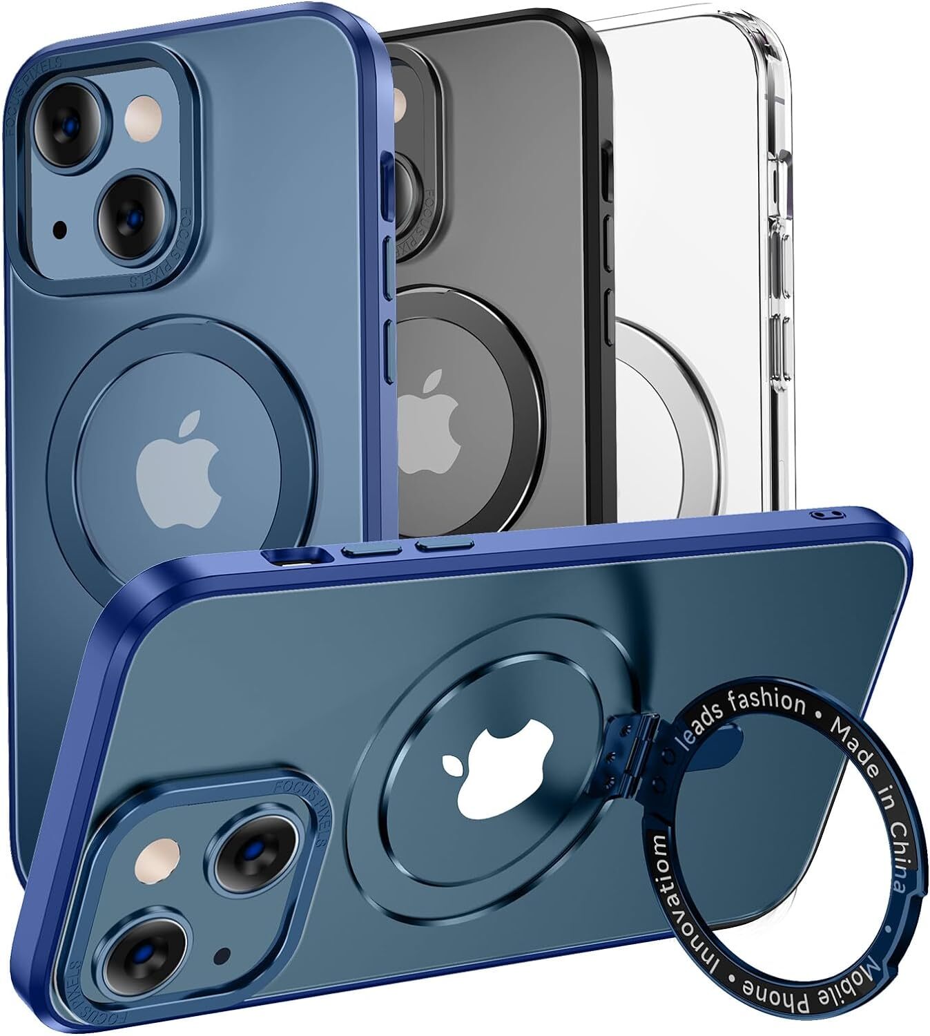 For iPhone 15 Case Compatible with with Magnetic Metal Stand Military Grade-image