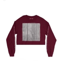 Taylor Swift In the Trees Folklore Soundtrack  Crop Shirt NWT Color Maroon RARE