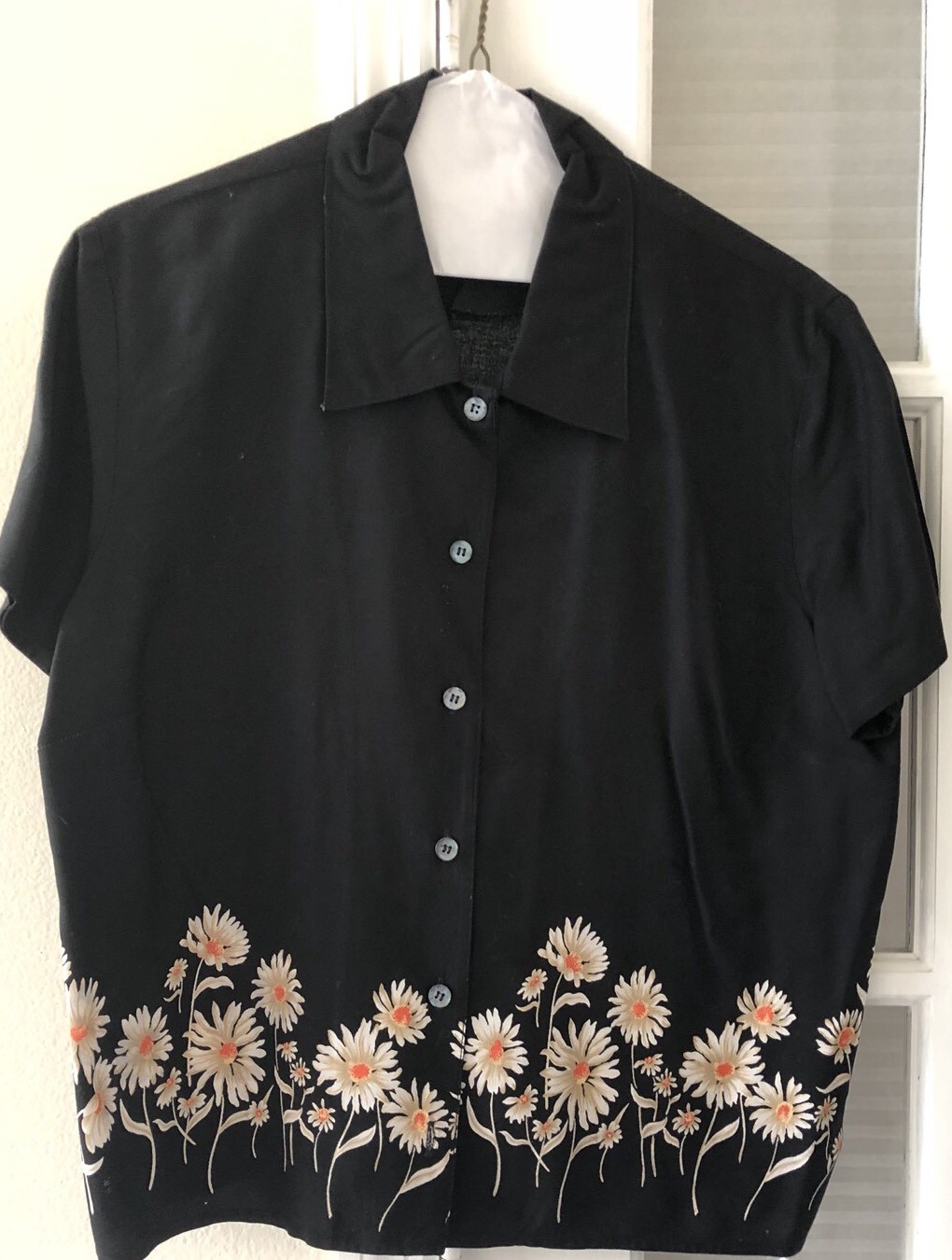 Talbots Button Down Blouse Collar Short Sleeve Bl… - image 1