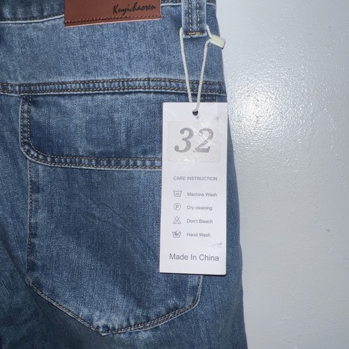 YeoKou Men’s NWT Carpenter Jeans Size Hip-Hop Streetwear Cargo Pants Blue 32 - Picture 11 of 20