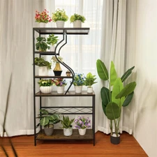 5 Tier Industrial Plant Stand Sturdy Flower Shelf Display Rack Versatile Shelves