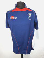 Los Bleus Samurai RFC Sevens 7s Rugby Union Shirt Jersey Top Blue Large A2463