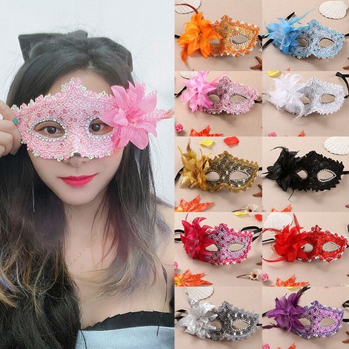 Lace Mask Party Masquerade Ball Eye Masks Flower Feather Bachelorette Party │ - Picture 4 of 67