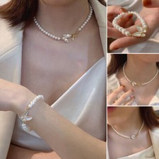 Girls Jewelry Set Pearl Baroque Necklace  Bracelet Birthday Christmas Gift New