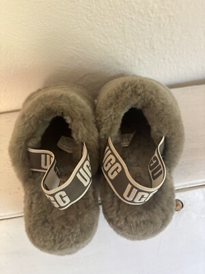 UGG Australia Fluff Yeah Women's Slide Slipper, Size 7-Sage Green