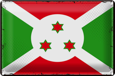 Blechschild Flagge Burundi 30x20 cm Retro Flag of Burundi Deko Schild tin sign