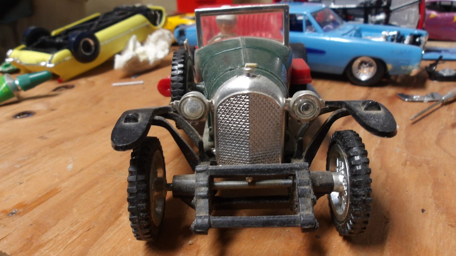 Vintage- Original 1920's Cragstan Bugatti, 1960's Plastic Toy Car