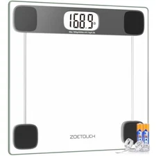 Bathroom Scale Weight Digital Large LCD Backlight Display Tempered Glass 400 lbs