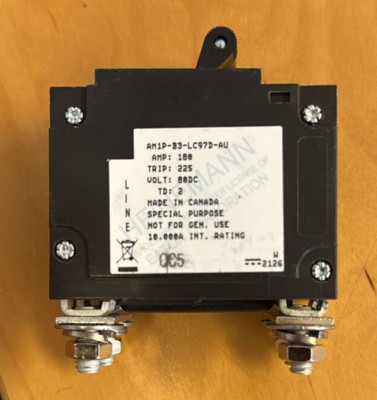 HEINEMANN Circuit Breaker 180A AM1P-B3-LC97D-AU DOUBLE POLE