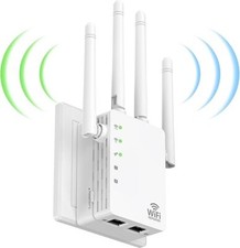 WHITE WiFi Extender WiFi Booster Cover up to 12880 sq.ft  105 Devices 1200Mbps