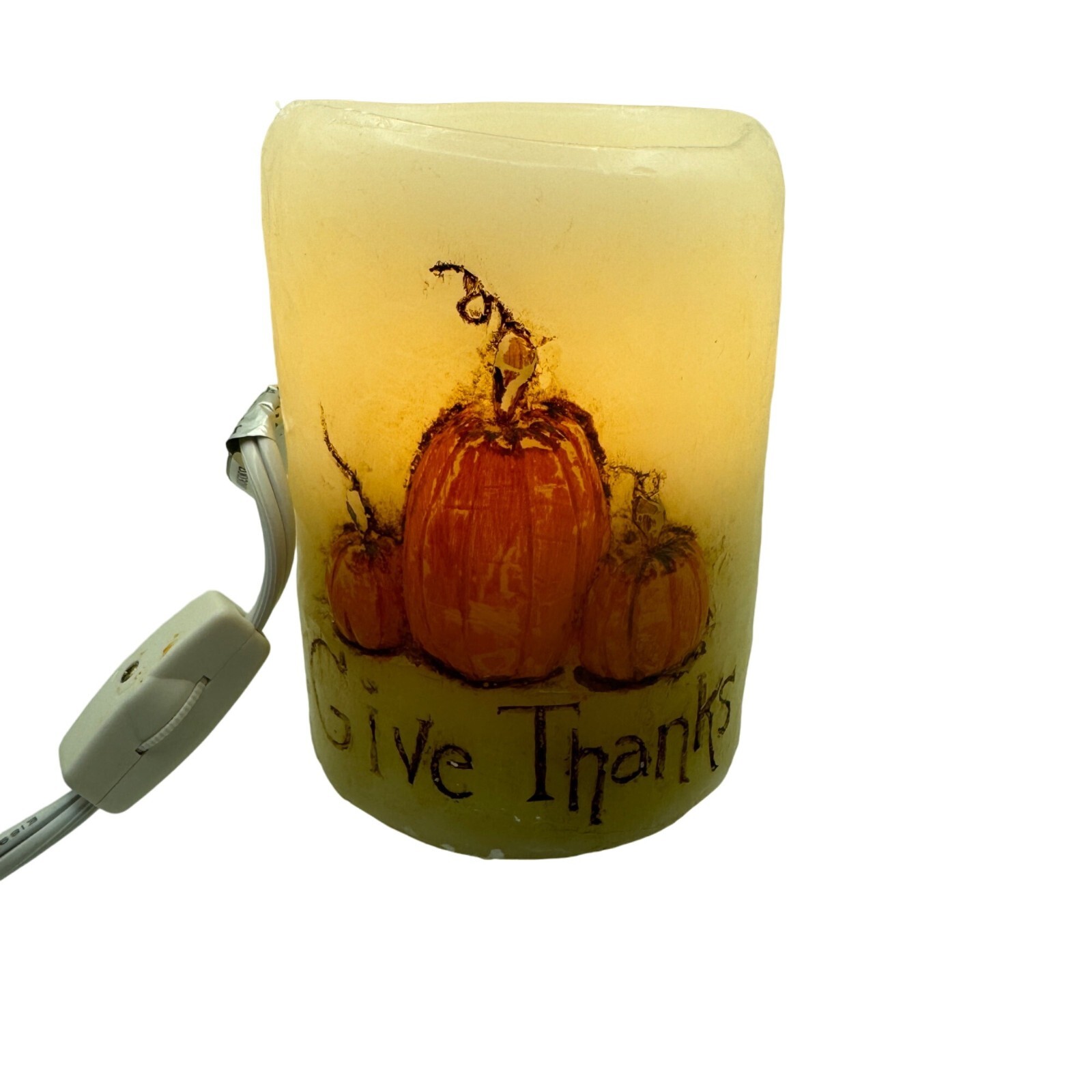 Evermore Electric Thanksgiving Candle with Pumpkin Design