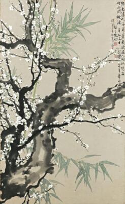Xu Beihong Bamboo and Plum Blossoms 1941 17''x 22'' Archival Art Print