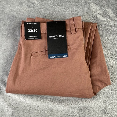Kenneth Cole Cargo Pants Mens 32x30 Techni Cole Red Clay Tapered Fit New $79 - Picture 16 of 16