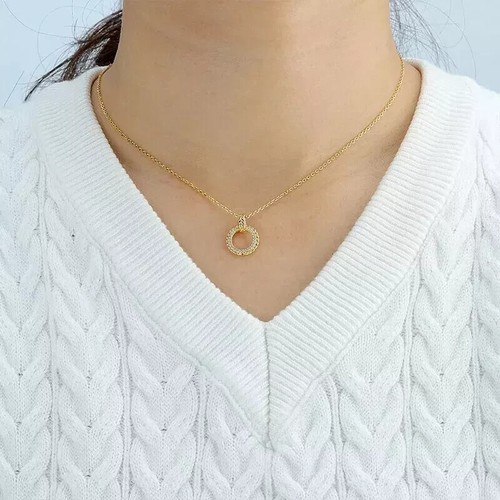 1Ct Round Cut Lab Created Diamond Beauty Fancy Pendant 14K Yellow Gold Plated - Picture 2 of 5