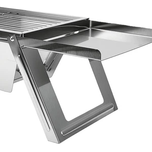 Foldable Stainless Steel Portable BBQ Grill Tabletop With Silver 4S7L