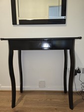 Sleek Black Wooden Console Table With Drawer