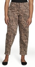 Terra and Sky Women's Core Straight Leg Jeans Leopard Petite 24 or 26 FAST SHIP