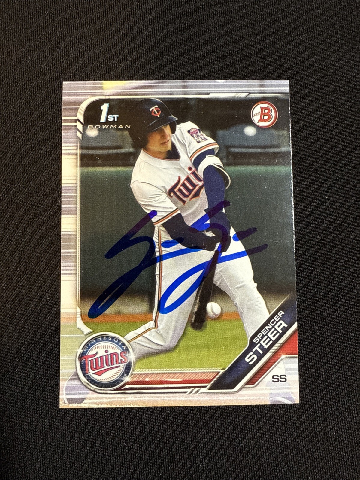 2019 Bowman Draft Spencer Steer Signed Card BD-153 Twins Reds 1st Bowman Auto