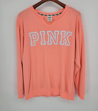 Pink Victoria  s Secret Womens Medium Crewneck Sweatshirt Peach Coral