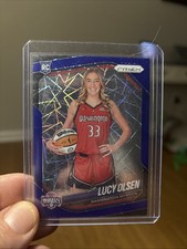 2025 Panini WNBA Prizm Lucy Olsen #145 Rookie Blue Velocity RC SP Variation