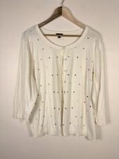 Talbots Polka Dot Cardigan Sweater Cotton Blend Light Multicolor Plus Size 3X