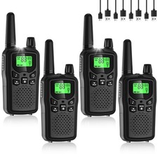 Walkie Talkies for Adults Long Range, Rechargeable Talkie 4 pack Black