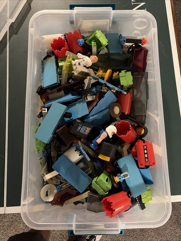Vintage Fisher Price Construx Building Toy Lot Mixed Pieces Parts Figures