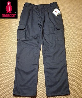 NEW Mascot Mens Black Cargo Work Trousers W32 L32 Multi Safe Cut Resistant Pants
