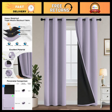100 Blackout Curtains for Bedroom  Nursery, Thermal Insulated Drapes, 38x84, L