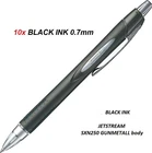 Uniball Jetstream Retractable 0.7mm Gunmetal Body SXN250 pen - 10x BLACK INK
