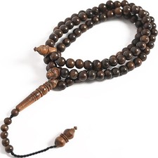 White Oud Wood Tasbih 99 8mm Aetoxylon - Islamic Prayer Beads for Tasbeeh, Dh...