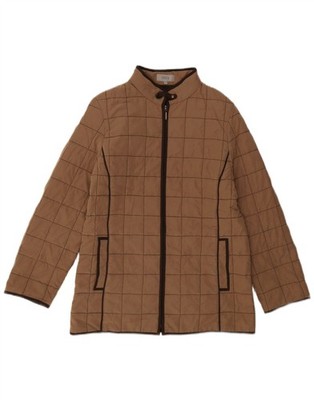 Marks & Spencer Womens Padded Jacket UK 12 Medium Brown Polyester AN10