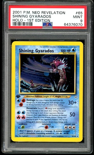 POKEMON SHINING GYARADOS 2001 NEO REVELATION 1ST EDITION #65 HOLO PSA 9