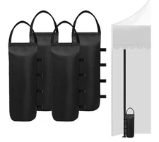 4 (Black) Cylindrical Sand Bags Weights for Canopy Weight Bag  Assorted Colors 