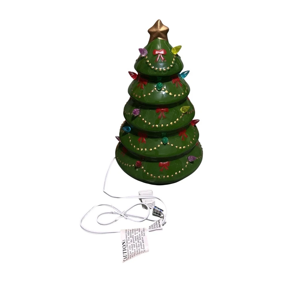 Merry Brite Lighted Ceramic Christmas Tree 10.5” Tall 2007 – All Lights Work! - Image 3 of 4