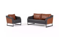 BüRo Sofagarnitur Zweisitzer Sessel Luxus Couch-Set Designer Sitzgruppe